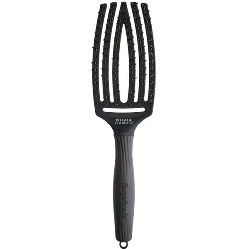 Масажна щітка для волосся Olivia Garden Finger Brush Double Bristles Full Black Medium