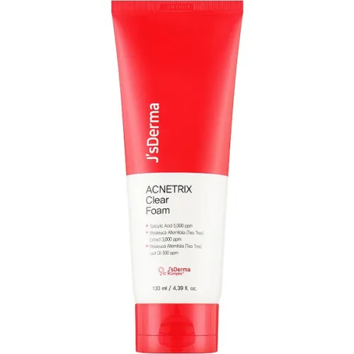 Восстанавливающая, очищающая пенка для проблемной кожи лица JsDerma Acnetrix Clear Foam, 130 мл.