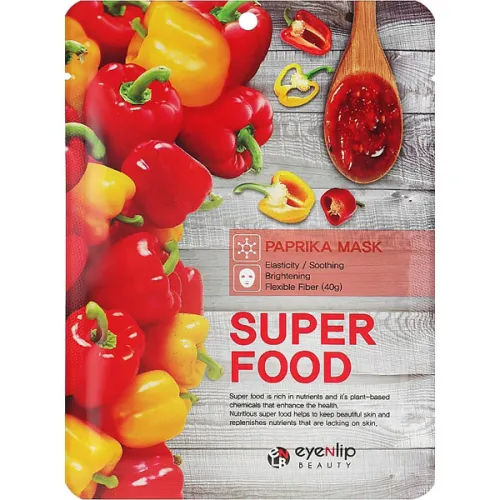 Тканинна маска для обличчя Eyenlip Super Food Paprika Mask з екстрактом перцю, 23 мл.
