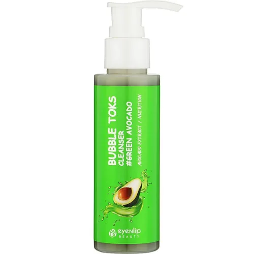 Очищающая пенка для лица Eyenlip Bubble Toks Cleanser Green Avocado с экстрактом авокадо, 100 мл.