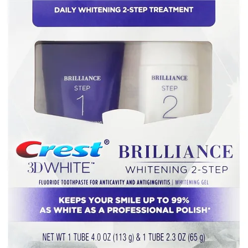 Двухуровневая система отбеливания зубов Crest 3D White Brilliance Daily Cleansing Toothpaste and Whitening Gel System, 113