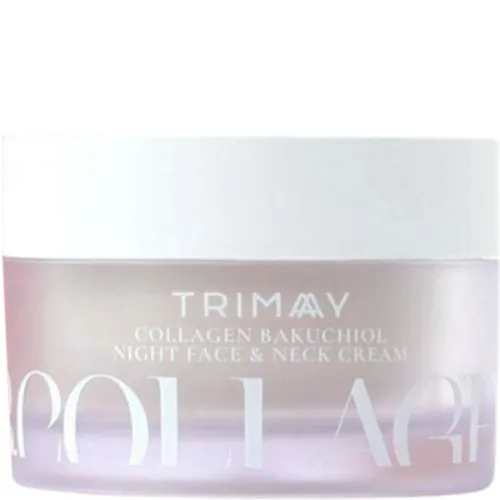 Ночной антивозрастной крем для лица и шеи Trimay Collagen Bakuchiol Night Face & Neck Cream с бакучиолом, 50 мл.