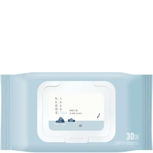 Очищаючі серветки для обличчя Round Lab 1025 Dokdo Cleansing Tissue з морською водою, 30 шт.