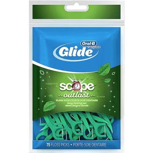 Освежалющий флоссер зубная нить Oral-B Glide Complete Scope Outlast Floss Picks Mint с держателем «мята»