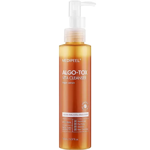 Гель для глубокого очищения лица Medi Peel Algo-Tox Vita Cleanser Vegan Lemon с экстрактом лимона и эффектом детокса, 150 мл.