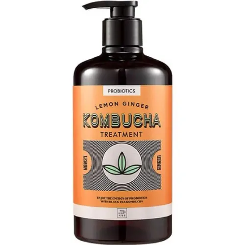 Кондиционер для волос Mise en Scene Lemon Ginger Kombucha Treatment с экстрактом комбучи «лимон и имбирь», 820 мл.