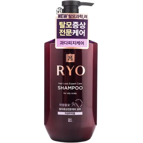 Шампунь проти випадіння волосся для жирної шкіри голови Ryo 9EX Hair Loss Expert Shampoo For Oily Scalp, 400 мл.