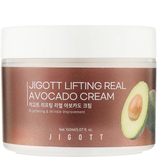 Антивозрастной лифтинг крем для лица Jigott Lifting Real Avocado Cream с экстрактом авокадо, 150 мл.