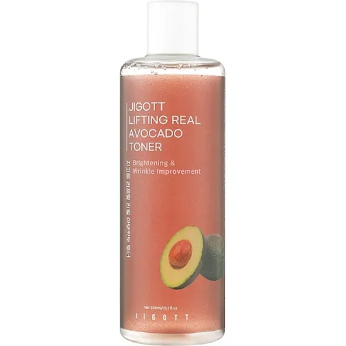 Антивозрастной лифтинг тонер для лица Jigott Lifting Real Avocado Toner с экстрактом авокадо, 300 мл.