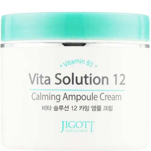 Успокаивающий ампульный крем для лица Jigott Vita Solution 12 Calming Ampoule Cream с витамином В5, 100 мл.