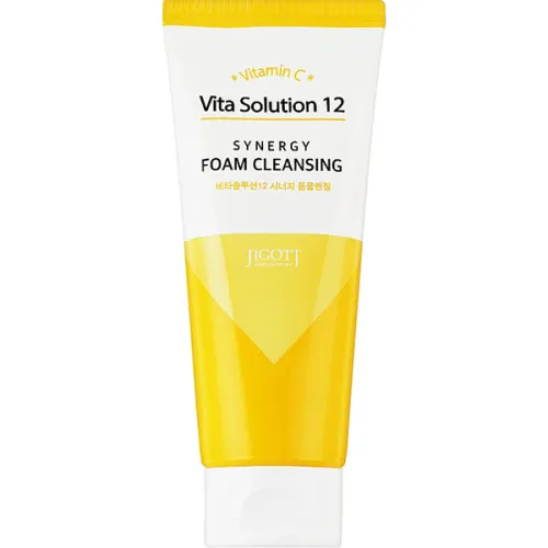 Очищающая пенка для умывания Jigott Vita Solution 12 Synergy Foam Cleansing с витамином C, 180 мл.