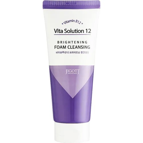 Осветляющая пенка для умывания Jigott Vita Solution 12 Brightening Foam Cleansing с витамином B12, 180 мл.