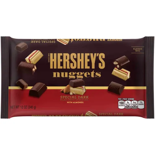 Конфеты из черного шоколада Hershey’s Nuggets Special Dark Midly Sweet Chocolate With Almonds с миндалем, 340 г,