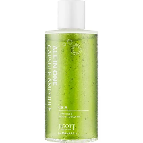 Капсульная, ампульная сыворотка для лица Jigott All In One Capsule Ampoule Cica с экстрактом центеллы, 200 мл.