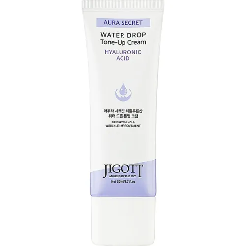 Увлажняющий крем для лица Jigott Aura Secret Hyaluronic Acid Water Drop Tone-Up Cream с гиалуроновой кислотой, 50 мл.