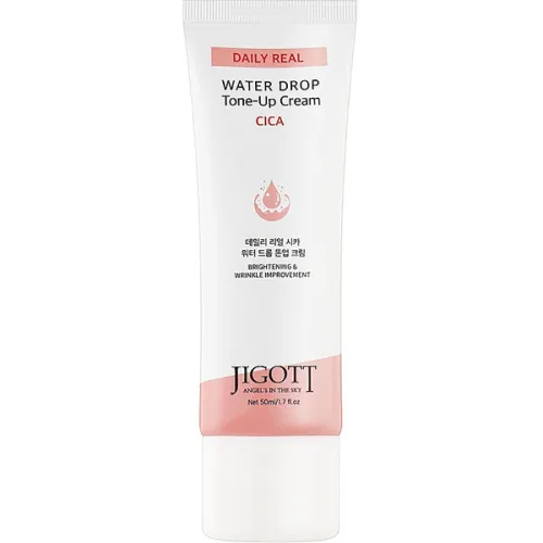 Ежедневный успокаивающий крем для лица Jigott Daily Real Cica Water Drop Tone-Up Cream с экстрактом центеллы, 50 мл.