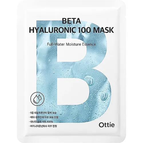 Зволожуюча тканинна маска для обличчя Ottie Beta Hyaluronic 100 Mask з гіалуроновою кислотою, 25 мл.