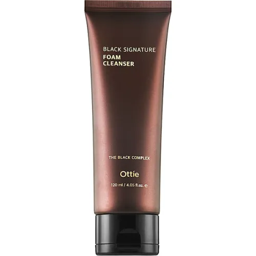 Мягкая пенка для умывания Ottie Black Signature Foam Cleanser с муцином улитки, 120 мл.