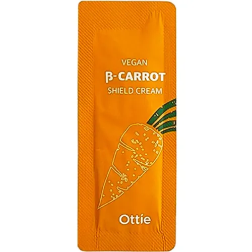 Зміцнюючий крем для обличчя Ottie Vegan Beta-Carrot Shield Cream з екстрактом моркви, 1 мл.