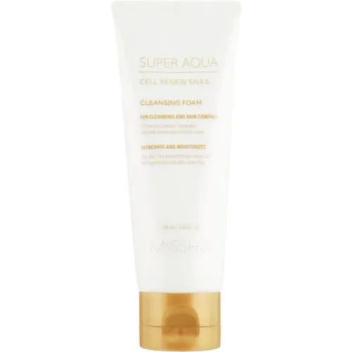 Пенка для умывания Missha Super Aqua Cell Renew Snail Cleansing Foam с экстрактом муцина улитки, 100 мл.