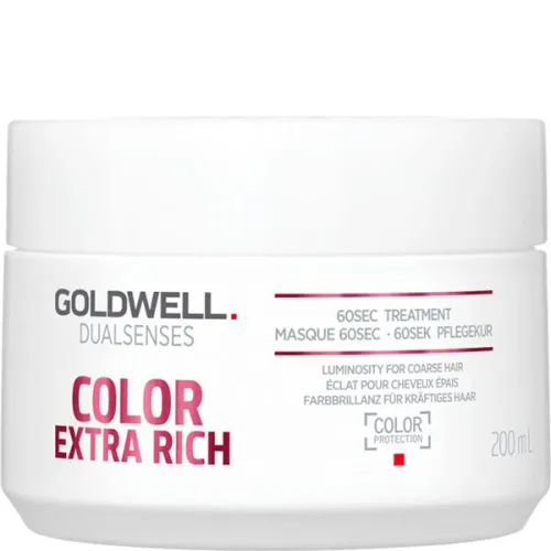 Маска для збереження кольору товстого та пористого волосся Goldwell Dualsenses Color Extra Rich 60 Sec Treatment, 200 мл.