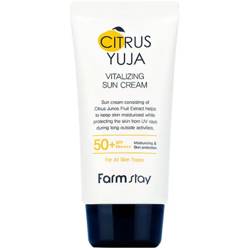Солнцезащитный крем для лица FarmStay Citrus Yuja Vitalizing Sun Cream SPF50+ PA++++ с экстрактом юдзу, 70 г.