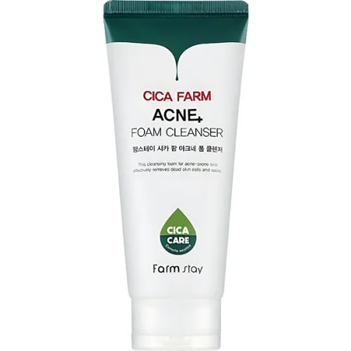 Очищаюча пінка для проблемної шкіри обличчя FarmStay Cica Farm Acne Foam Cleanser з екстрактом центелли, 180 мл.