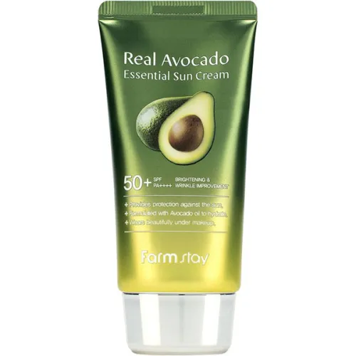 Сонцезахисний крем для обличчя FarmStay Real Avocado Essential Sun Cream SPF50+ PA++++ з екстрактом авокадо, 70 г.