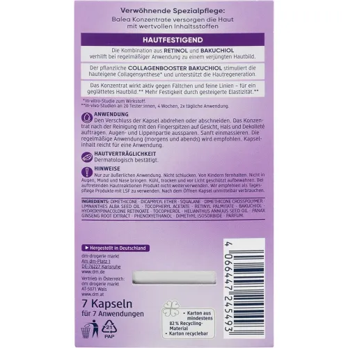 Концентрат для лица укрепляющий кожу в капсулах «ретинол» Balea Concentrate Retinol Skin Strengthening - вид 2