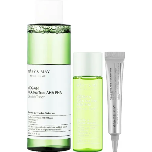 Набір для обличчя Mary & May Vegan CICA Teatree Toner Special Set з екстрактом центелли та чайного дерева