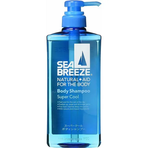 Освежающий гель для душа «супер прохлада» Shiseido Sea Breeze Natural & Aid Body Shampoo Super Cool, 600 мл.