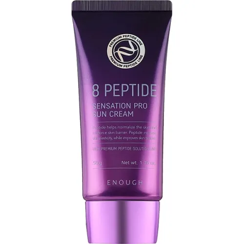 Сонцезахисний крем для обличчя Enough 8 Peptide Sensation Pro Sun Cream SPF50+ PA++++ з пептидами, 50 г.