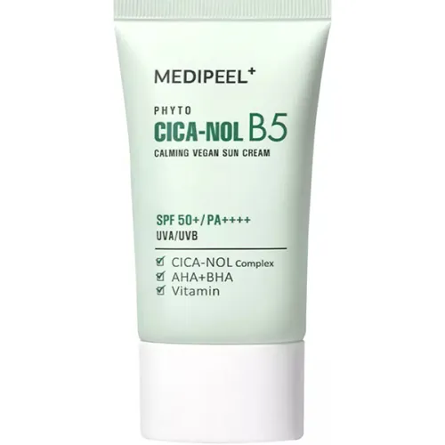 Успокаивающий солнцезащитный крем для лица Medi Peel Phyto Cica-Nol B5 AHA BHA Vitamin Calming Vegan Sun Cream SPF50+ PA++++