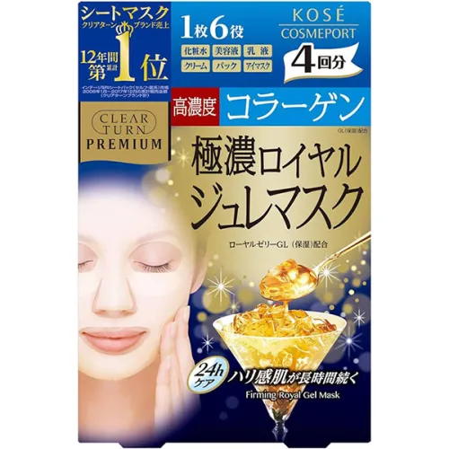 Тканинна маска для обличчя Kose Cosmeport Premium Royal Jelly Mask Collagen з маточним молочком та колагеном