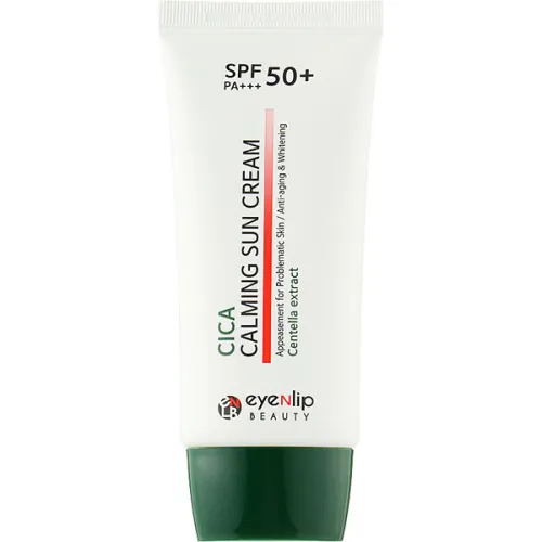 Успокаивающий солнцезащитный крем для лица Eyenlip Cica Calming Sun Cream SPF50+ PA+++ с экстрактом центеллы, 50 мл.
