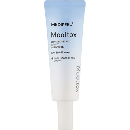 Ультразволожуючий сонцезахисний крем для обличчя Medi Peel Mooltox Hyaluronic Acid Air Fit Sun Cream SPF 50+ PA++++, 50 мл.