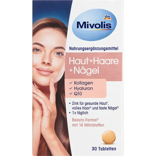Комплекс витаминов для здоровых кожи, волос и ногтей Mivolis Skin Hair Nails Tablets