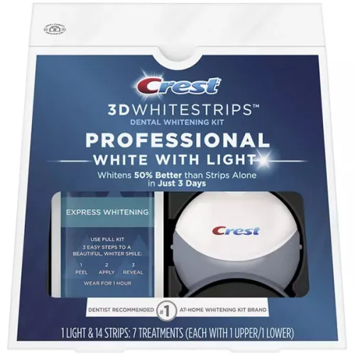Отбеливающая система для зубов Crest 3D Whitestrips Professional White with Light Kit