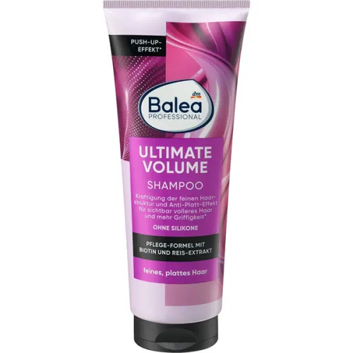 Шампунь для объема волос Balea Ultimate Volume Shampoo с биотином и экстрактом риса, 250 мл.