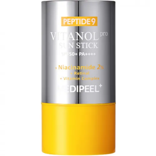 Антивіковий сонцезахисний стік для обличчя Medi Peel Peptide 9 Vitanol Sun Stick Pro SPF50+ PA++++ з комплексом 9 пептидів