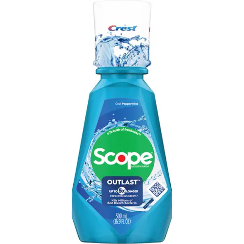 Ополіскувач для тривалого освіження ротової порожнини Crest Scope Outlast Long Lasting Mint Mouthwash, 500 мл.