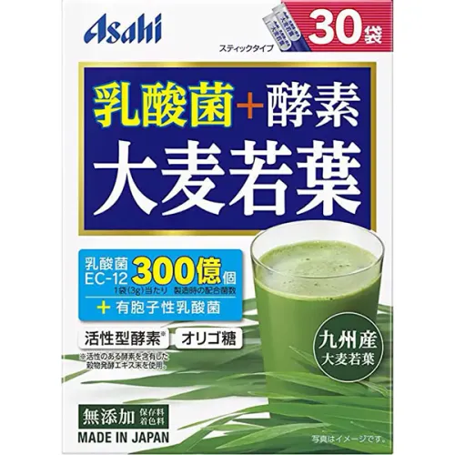 Аодзира Asahi Aojiru Barley Young Leaves + Lactic Acid Bacteria Green Juice с лактобактериями и растительными ферментами, 30