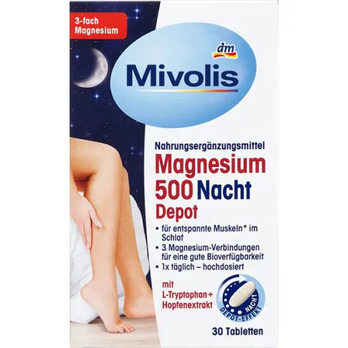 Магній для прийому на ніч Mivolis Magnesium 500 Night Depot