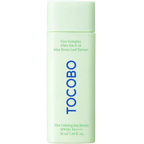 Успокаивающая солнцезащитная сыворотка для лица Tocobo Cica Calming Sun Serum SPF50+ PA++++ с экстрактом центеллы, 50 мл.
