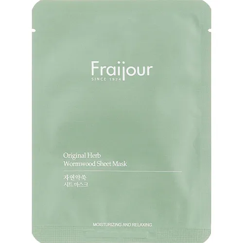 Заспокійлива тканинна маска для обличчя Fraijour Original Herb Wormwood Sheet Mask з екстрактом полину, 23 мл.