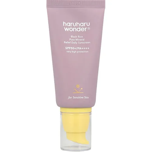 Мінеральний сонцезахисний крем для обличчя Haruharu Wonder Black Rice Pure Mineral Relief SPF50+ PA++++ з екстрактом чорного