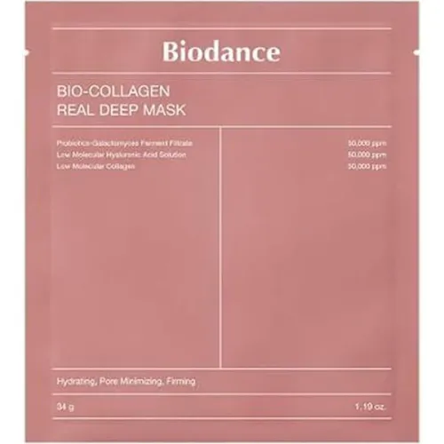 Гидрогелевая маска для глубокого увлажнения кожи лица Biodance Bio-Collagen Real Deep Mask с коллагеном, 34 г.