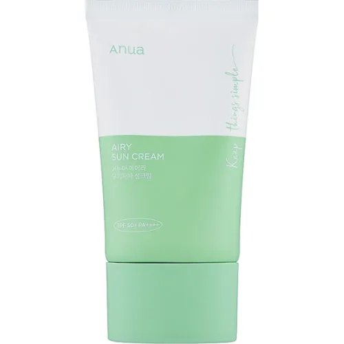 Легкий минеральный солнцезащитный крем для лица Anua Airy Sun Cream SPF50+ PA++++, 50 мл.