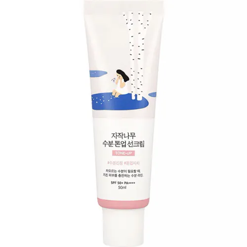 Тонирующий солнцезащитный крем для лица Round Lab Birch Juice Moisturizing Tone Up Sunscreen SPF50+ PA++++ с березовым