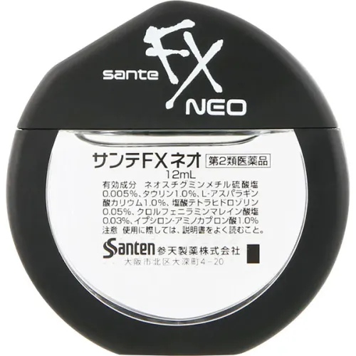 Краплі для зняття втоми та почервоніння очей Santen FX Neo Eye Drops з таурином і L-аспарагіновою кислотою, 12 мл.
